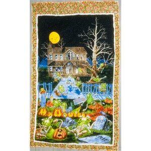 Spooky Halloween goblin / witch / skeleton quilt Halloween throw blanket unique